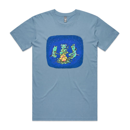 Happy Campers Tee by Lonely Kids Club. All clothing from our T-shirts to our shorts and hoodies are ethically made, and printed packed and shipped from Sydney.