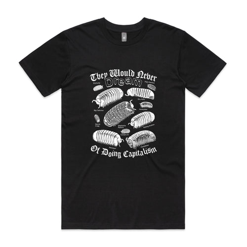 Capitalism Tee by Lonely Kids Club. All clothing from our T-shirts to our shorts and hoodies are ethically made, and printed packed and shipped from Sydney.