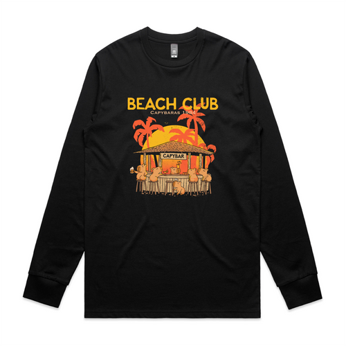 Capybara Beach House Tee by Lonely Kids Club. All clothing from our T-shirts to our shorts and hoodies are ethically made, and printed packed and shipped from Sydney.
