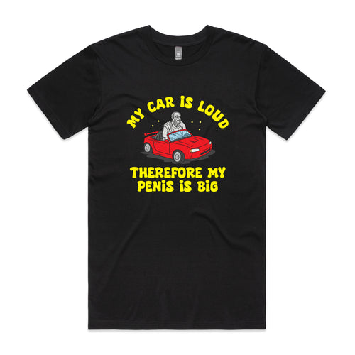 My Car Is Loud Tee by Lonely Kids Club. All clothing from our T-shirts to our shorts and hoodies are ethically made, and printed packed and shipped from Sydney.