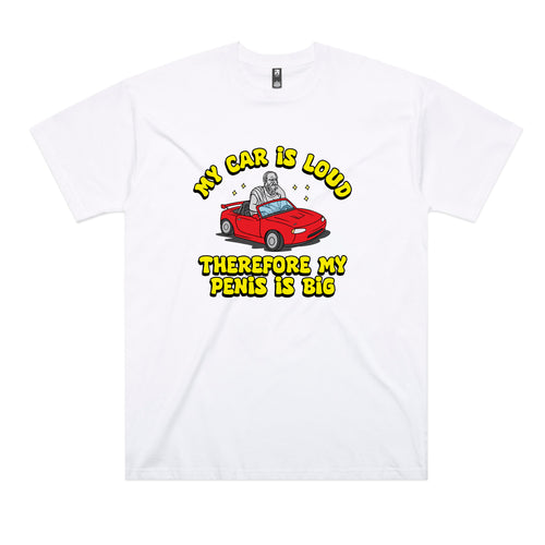 My Car Is Loud Tee by Lonely Kids Club. All clothing from our T-shirts to our shorts and hoodies are ethically made, and printed packed and shipped from Sydney.