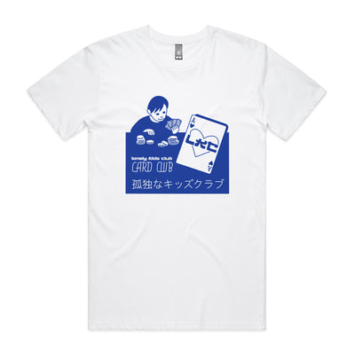 Card Club Tee by Lonely Kids Club. All clothing from our T-shirts to our shorts and hoodies are ethically made, and printed packed and shipped from Sydney.