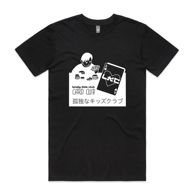 Card Club Tee by Lonely Kids Club. All clothing from our T-shirts to our shorts and hoodies are ethically made, and printed packed and shipped from Sydney.