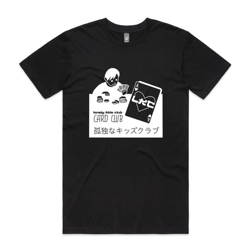 Card Club Tee by Lonely Kids Club. All clothing from our T-shirts to our shorts and hoodies are ethically made, and printed packed and shipped from Sydney.