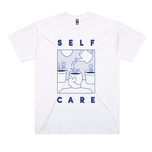 Self Care Oversized Tee by Lonely Kids Club. All clothing from our T-shirts to our shorts and hoodies are ethically made, and printed packed and shipped from Sydney.