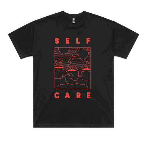 Self Care Oversized Tee by Lonely Kids Club. All clothing from our T-shirts to our shorts and hoodies are ethically made, and printed packed and shipped from Sydney.