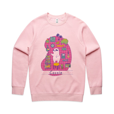 Cassie Hobbies Jumper by Lonely Kids Club. All clothing from our T-shirts to our shorts and hoodies are ethically made, and printed packed and shipped from Sydney.