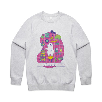 Cassie Hobbies Jumper by Lonely Kids Club. All clothing from our T-shirts to our shorts and hoodies are ethically made, and printed packed and shipped from Sydney.