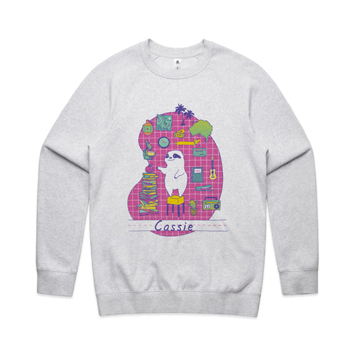 Cassie Hobbies Jumper by Lonely Kids Club. All clothing from our T-shirts to our shorts and hoodies are ethically made, and printed packed and shipped from Sydney.