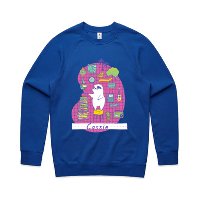 Cassie Hobbies Jumper by Lonely Kids Club. All clothing from our T-shirts to our shorts and hoodies are ethically made, and printed packed and shipped from Sydney.