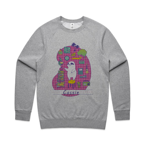 Cassie Hobbies Jumper by Lonely Kids Club. All clothing from our T-shirts to our shorts and hoodies are ethically made, and printed packed and shipped from Sydney.