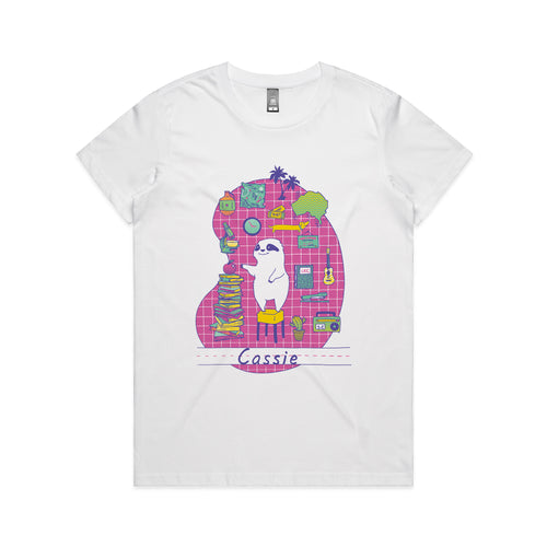 Cassie Hobbies Tee by Lonely Kids Club. All clothing from our T-shirts to our shorts and hoodies are ethically made, and printed packed and shipped from Sydney.