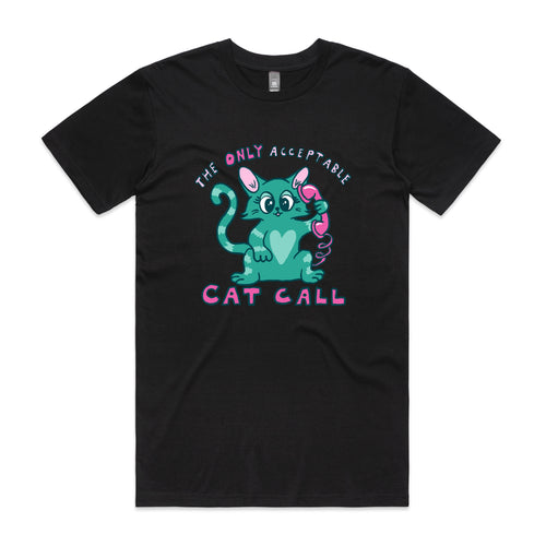Cat Call Tee by Lonely Kids Club. All clothing from our T-shirts to our shorts and hoodies are ethically made, and printed packed and shipped from Sydney.