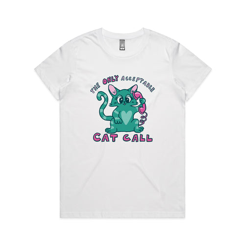 Cat Call Tee by Lonely Kids Club. All clothing from our T-shirts to our shorts and hoodies are ethically made, and printed packed and shipped from Sydney.