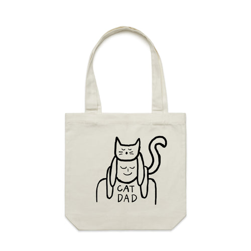 Cat Dad Tote by Lonely Kids Club. All clothing from our T-shirts to our shorts and hoodies are ethically made, and printed packed and shipped from Sydney.