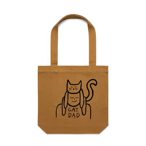 Cat Dad Tote by Lonely Kids Club. All clothing from our T-shirts to our shorts and hoodies are ethically made, and printed packed and shipped from Sydney.