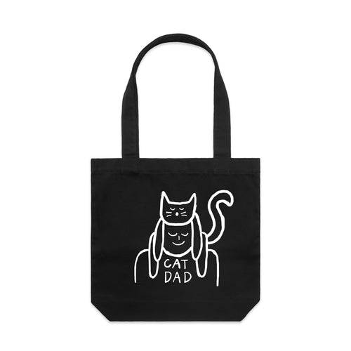 Cat Dad Tote by Lonely Kids Club. All clothing from our T-shirts to our shorts and hoodies are ethically made, and printed packed and shipped from Sydney.