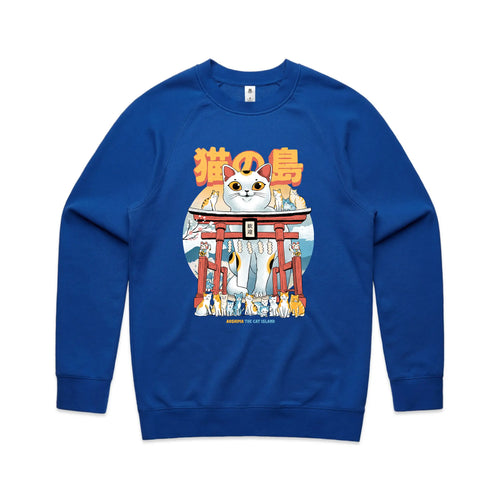 Cat Island Jumper by Lonely Kids Club. All clothing from our T-shirts to our shorts and hoodies are ethically made, and printed packed and shipped from Sydney.