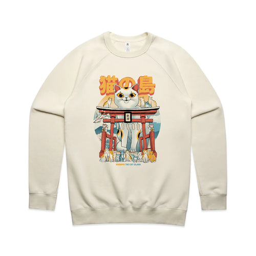 Cat Island Jumper by Lonely Kids Club. All clothing from our T-shirts to our shorts and hoodies are ethically made, and printed packed and shipped from Sydney.