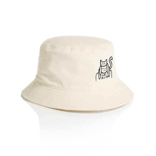Cat Mum Bucket Hat by Lonely Kids Club. All clothing from our T-shirts to our shorts and hoodies are ethically made, and printed packed and shipped from Sydney.