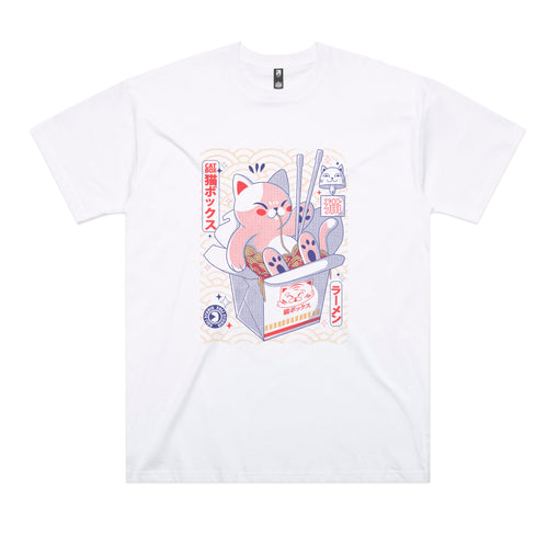 Catbox Tee by Lonely Kids Club. All clothing from our T-shirts to our shorts and hoodies are ethically made, and printed packed and shipped from Sydney.