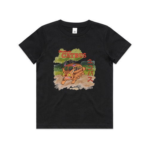 Catbus Kids Tee by Lonely Kids Club. All clothing from our T-shirts to our shorts and hoodies are ethically made, and printed packed and shipped from Sydney.