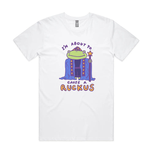 Cause A Ruckus Tee by Lonely Kids Club. All clothing from our T-shirts to our shorts and hoodies are ethically made, and printed packed and shipped from Sydney.
