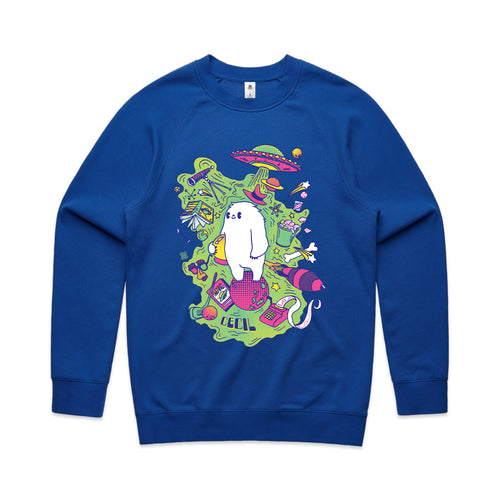 Cecil Hobbies Jumper by Lonely Kids Club. All clothing from our T-shirts to our shorts and hoodies are ethically made, and printed packed and shipped from Sydney.