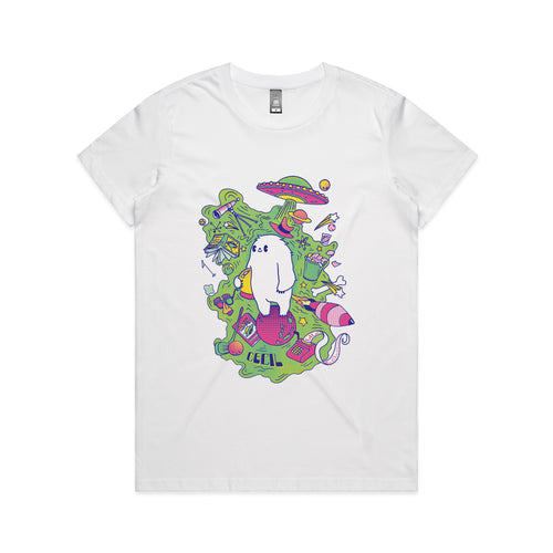 Cecil Hobbies Tee by Lonely Kids Club. All clothing from our T-shirts to our shorts and hoodies are ethically made, and printed packed and shipped from Sydney.