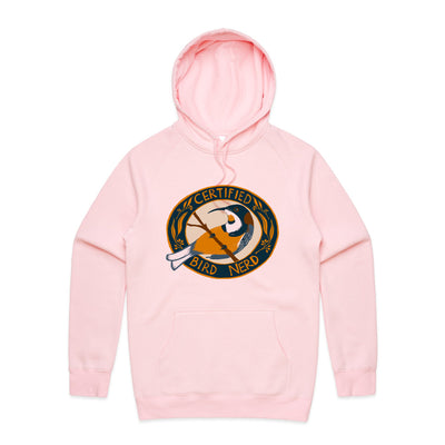 Certified Bird Nerd Hoodie by Lonely Kids Club. All clothing from our T-shirts to our shorts and hoodies are ethically made, and printed packed and shipped from Sydney.