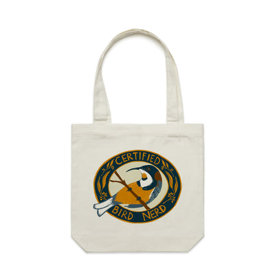 Certified Bird Nerd Tote by Lonely Kids Club. All clothing from our T-shirts to our shorts and hoodies are ethically made, and printed packed and shipped from Sydney.