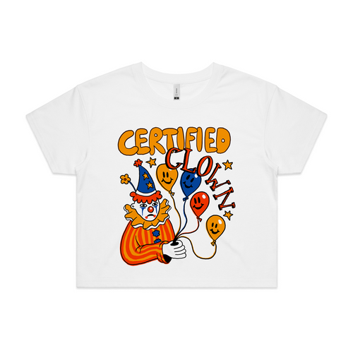 Certified Clown Tee by Lonely Kids Club. All clothing from our T-shirts to our shorts and hoodies are ethically made, and printed packed and shipped from Sydney.
