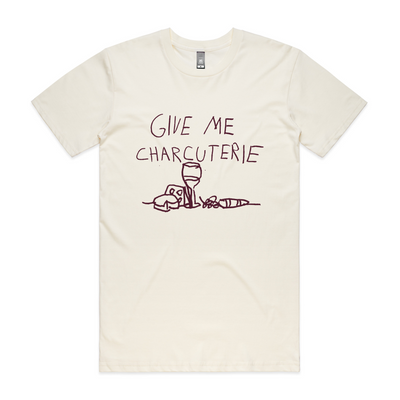 Charcuterie Tee by Lonely Kids Club. All clothing from our T-shirts to our shorts and hoodies are ethically made, and printed packed and shipped from Sydney.