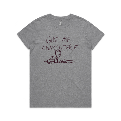 Charcuterie Tee by Lonely Kids Club. All clothing from our T-shirts to our shorts and hoodies are ethically made, and printed packed and shipped from Sydney.