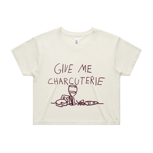 Charcuterie Tee by Lonely Kids Club. All clothing from our T-shirts to our shorts and hoodies are ethically made, and printed packed and shipped from Sydney.