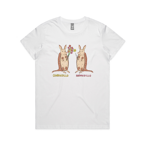 Charmadillo Harmadillo Tee by Lonely Kids Club. All clothing from our T-shirts to our shorts and hoodies are ethically made, and printed packed and shipped from Sydney.