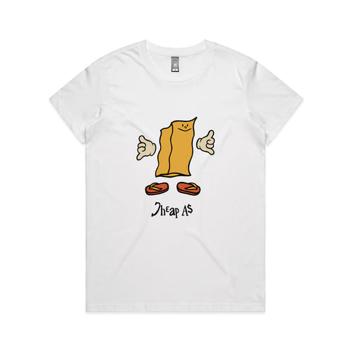 Cheap As Tee by Lonely Kids Club. All clothing from our T-shirts to our shorts and hoodies are ethically made, and printed packed and shipped from Sydney.