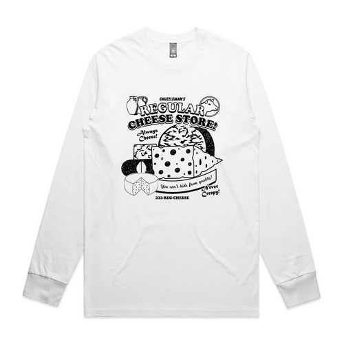 Regular Cheese Tee by Lonely Kids Club. All clothing from our T-shirts to our shorts and hoodies are ethically made, and printed packed and shipped from Sydney.
