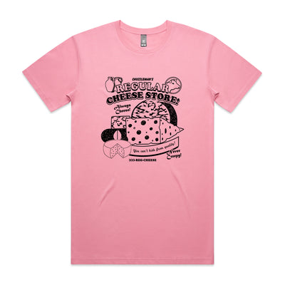 Regular Cheese Tee by Lonely Kids Club. All clothing from our T-shirts to our shorts and hoodies are ethically made, and printed packed and shipped from Sydney.