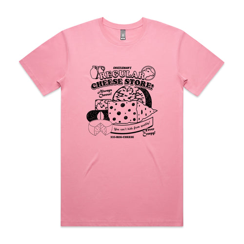 Regular Cheese Tee by Lonely Kids Club. All clothing from our T-shirts to our shorts and hoodies are ethically made, and printed packed and shipped from Sydney.