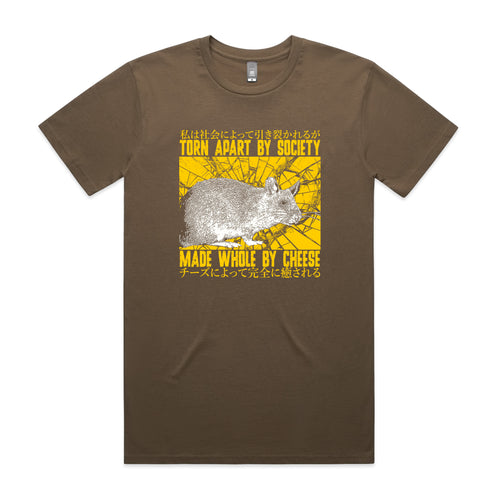 Made Whole By Cheese Tee by Lonely Kids Club. All clothing from our T-shirts to our shorts and hoodies are ethically made, and printed packed and shipped from Sydney.