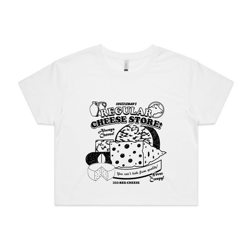 Regular Cheese Tee by Lonely Kids Club. All clothing from our T-shirts to our shorts and hoodies are ethically made, and printed packed and shipped from Sydney.