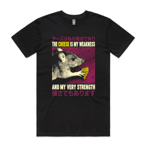 Cheese Is My Weakness Tee by Lonely Kids Club. All clothing from our T-shirts to our shorts and hoodies are ethically made, and printed packed and shipped from Sydney.