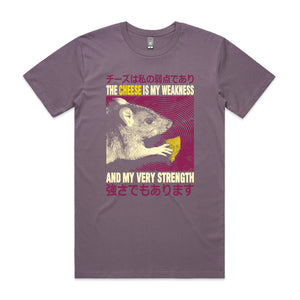 Cheese Is My Weakness Tee by Lonely Kids Club. All clothing from our T-shirts to our shorts and hoodies are ethically made, and printed packed and shipped from Sydney.