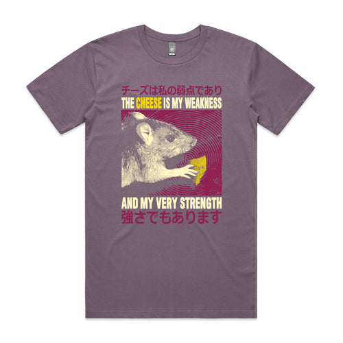 Cheese Is My Weakness Tee by Lonely Kids Club. All clothing from our T-shirts to our shorts and hoodies are ethically made, and printed packed and shipped from Sydney.