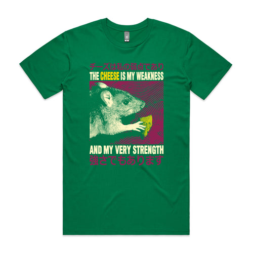 Cheese Is My Weakness Tee by Lonely Kids Club. All clothing from our T-shirts to our shorts and hoodies are ethically made, and printed packed and shipped from Sydney.