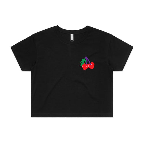 Cherries Tee by Lonely Kids Club. All clothing from our T-shirts to our shorts and hoodies are ethically made, and printed packed and shipped from Sydney.
