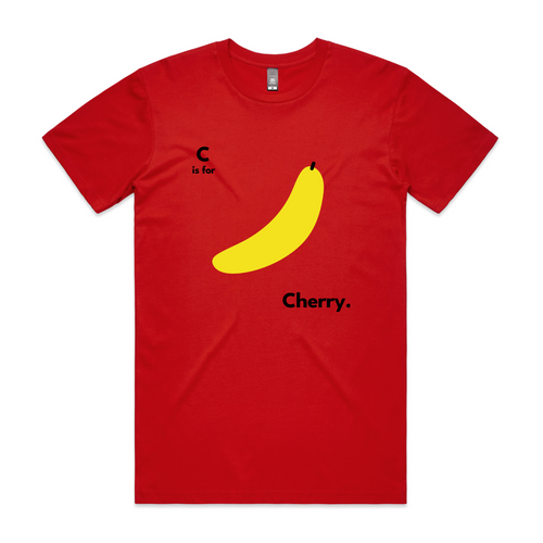 C Is For Cherry Tee by Lonely Kids Club. All clothing from our T-shirts to our shorts and hoodies are ethically made, and printed packed and shipped from Sydney.