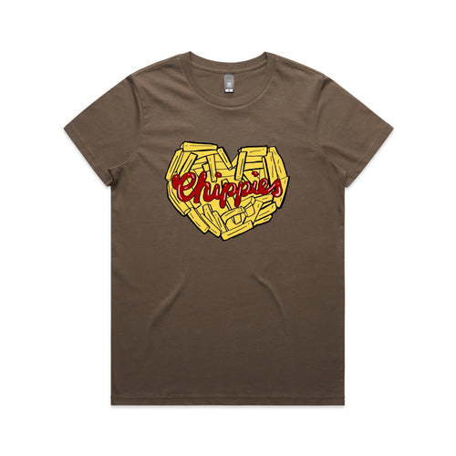 Chippies Tee by Lonely Kids Club. All clothing from our T-shirts to our shorts and hoodies are ethically made, and printed packed and shipped from Sydney.