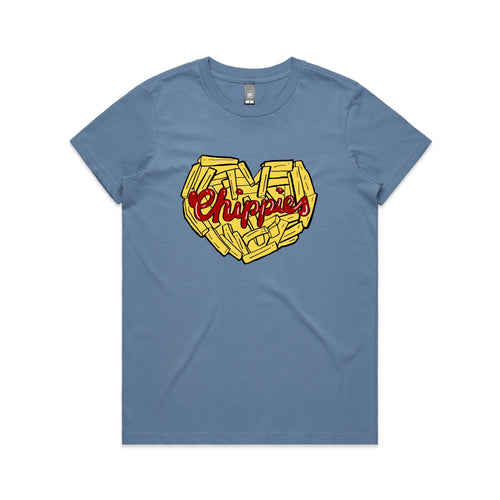 Chippies Tee by Lonely Kids Club. All clothing from our T-shirts to our shorts and hoodies are ethically made, and printed packed and shipped from Sydney.